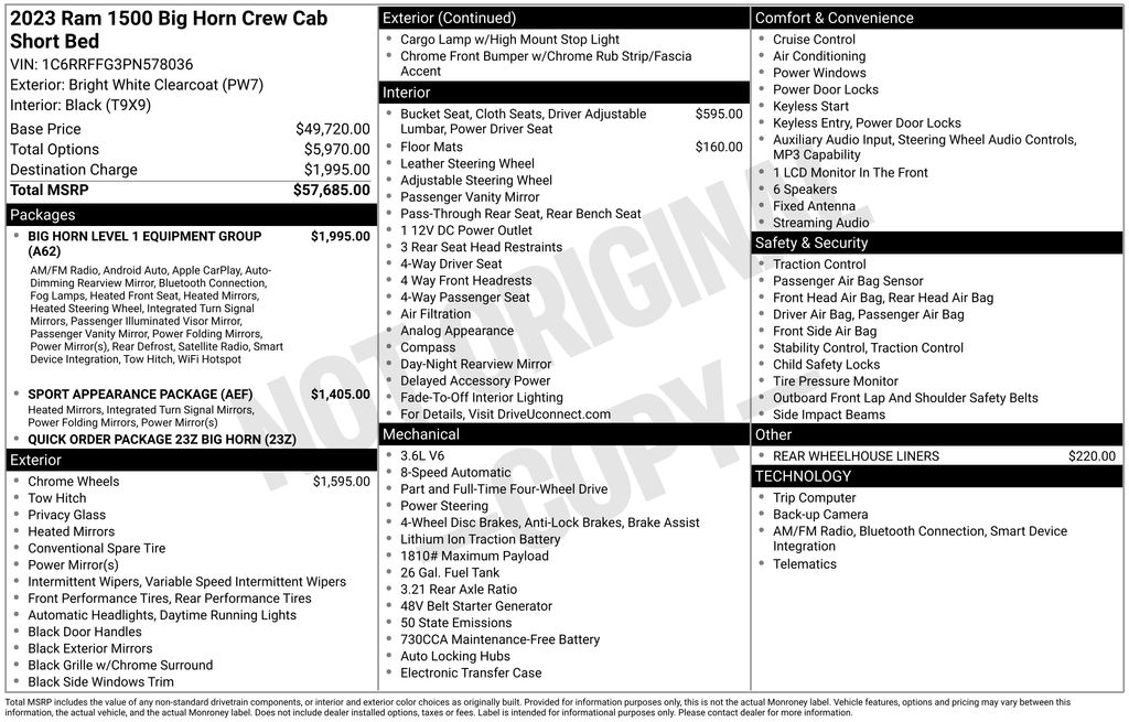 ram ram 1500 pickup 2023 1C6RRFFG3PN578036 image ram ram 1500 pickup 2023 1C6RRFFG3PN578036 image